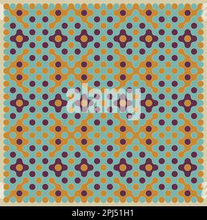 Random color rounded truchet tiling background illustration Stock Vector