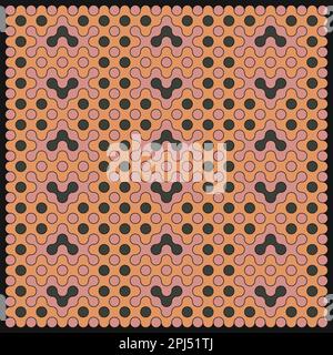 Random color rounded truchet tiling background illustration Stock Vector
