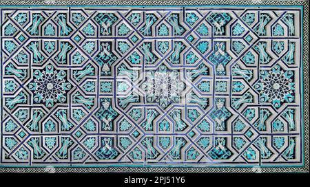 Geometric traditional Islamic ornament. Fragment of a ceramic mosaic.Abstract background. Stock Photo