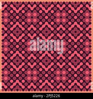 Random color rounded truchet tiling background illustration Stock Vector