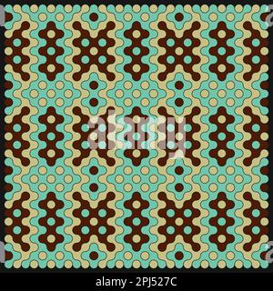 Random color rounded truchet tiling background illustration Stock Vector