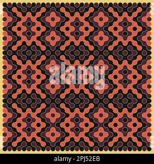 Random color rounded truchet tiling background illustration Stock Vector