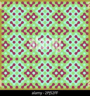 Random color rounded truchet tiling background illustration Stock Vector