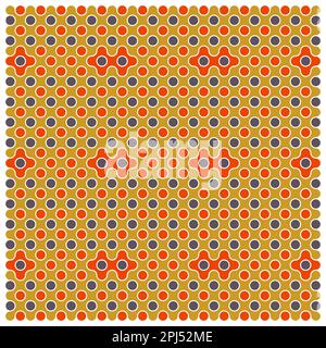 Random color rounded truchet tiling background illustration Stock Vector