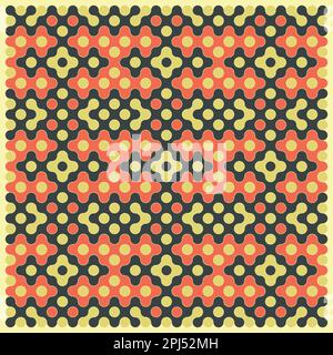Random color rounded truchet tiling background illustration Stock Vector