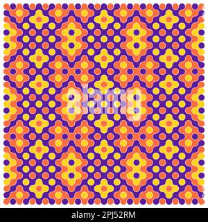 Random color rounded truchet tiling background illustration Stock Vector