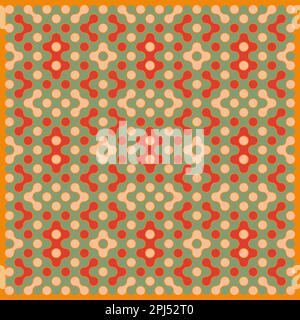 Random color rounded truchet tiling background illustration Stock Vector