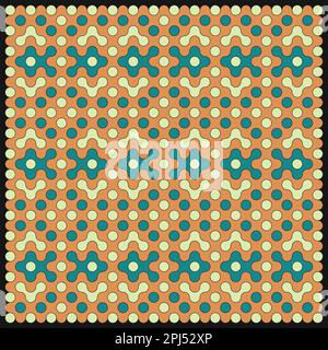 Random color rounded truchet tiling background illustration Stock Vector