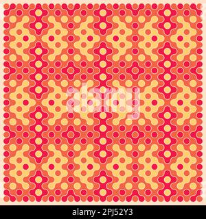 Random color rounded truchet tiling background illustration Stock Vector