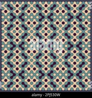 Random color rounded truchet tiling background illustration Stock Vector