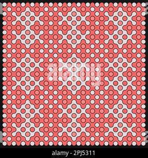 Random color rounded truchet tiling background illustration Stock Vector