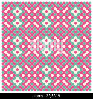Random color rounded truchet tiling background illustration Stock Vector