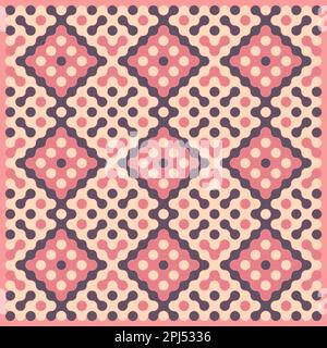 Random color rounded truchet tiling background illustration Stock Vector