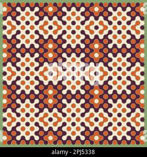 Random color rounded truchet tiling background illustration Stock Vector
