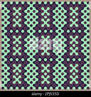 Random color rounded truchet tiling background illustration Stock Vector