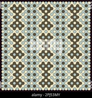 Random color rounded truchet tiling background illustration Stock Vector