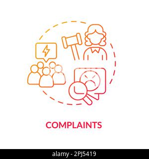 Complaints red gradient concept icon Stock Vector