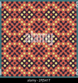 Random color rounded truchet tiling background illustration Stock Vector