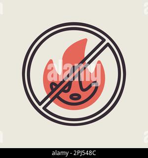 No Fire flame sign vector isolated icon. Fire symbol. Stop fire. Escape from fire Stock Vector