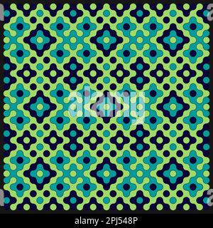 Random color rounded truchet tiling background illustration Stock Vector