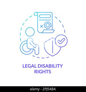 Legal disability rights blue gradient concept icon Stock Vector
