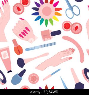 Vector manicure seamless pattern Stock Vector
