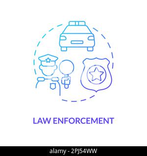 Law enforcement blue gradient concept icon Stock Vector