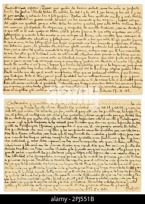 Itterbeck, Germany - March 31 2023 Letters from 1942 written in Spanish from La Palma. Internet research shows that the writer is a victim of the Fran Stock Photo