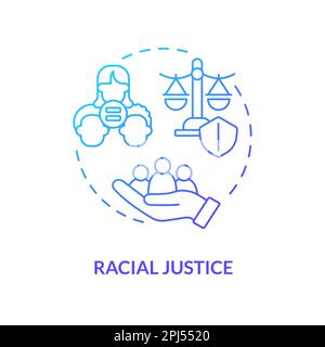 Racial justice blue gradient concept icon Stock Vector