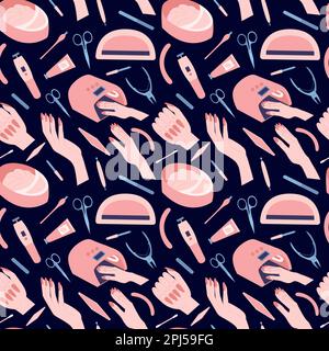 Vector manicure seamless pattern Stock Vector