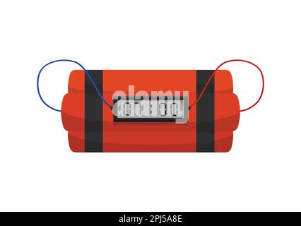 Bunch of explosives with timer Stock Vector