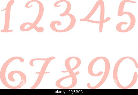 Simple handwritten numbers set Stock Vector
