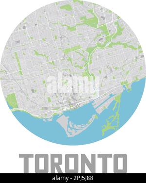 Minimal city map of Toronto (Canada North America Stock Vector Image ...