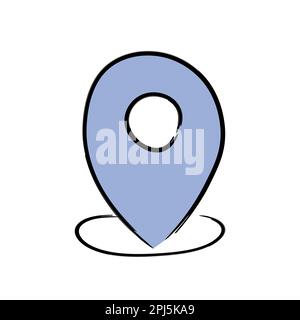 Geo location map icon sign. Doodle line website location concept. Stock Vector