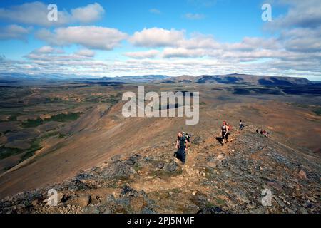 Volcanoes and pseudo craters around Lake Mývatn in Iceland Stock Photo