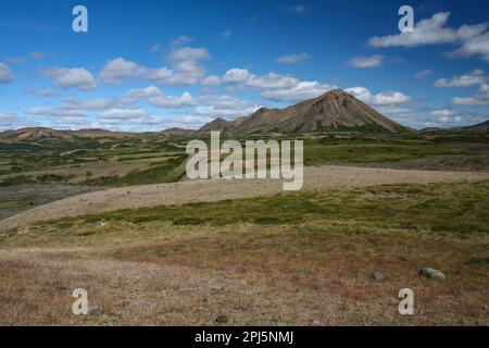 Volcanoes and pseudo craters around Lake Mývatn in Iceland Stock Photo