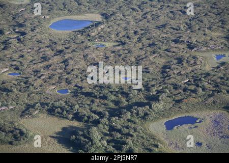 Volcanoes and pseudo craters around Lake Mývatn in Iceland Stock Photo