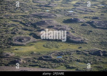 Volcanoes and pseudo craters around Lake Mývatn in Iceland Stock Photo