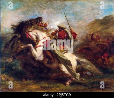 Eugene Delacroix, Collision of the Moorish Horsemen, painting in oil on canvas, 1843-1844 Stock Photo