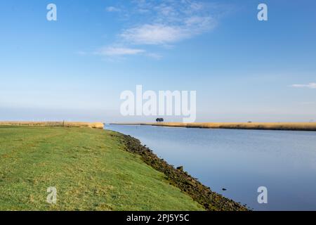 Beautiful landscape in the north of the Netherlands. Drieborg, Groningen. Stock Photo