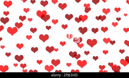 Seamless pattern with red hearts on white background. Stock Photo