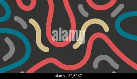 Pattern with bold lines, summer abstract background for invitations. Cute cool minimal design Stock Vector