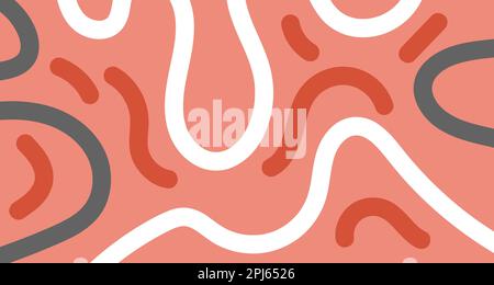 Pattern with bold lines, summer abstract background for invitations. Cute cool minimal design Stock Vector