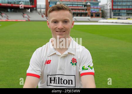 George Bell of Lancashire Cricket Club at Lancashire Cricket Media Day at  Old Trafford, Manchester, United Kingdom. 31st Mar, 2023. (Photo by Conor  Molloy/News Images) in Manchester, United Kingdom on 3/31/2023. (Photo by  Conor Molloy/News