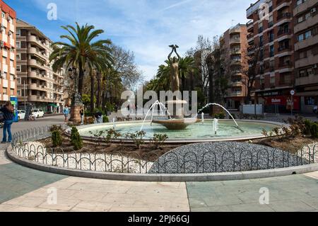 Fountain of the Constitution, Paseo de Linarejos, Linares, Jaén Stock Photo