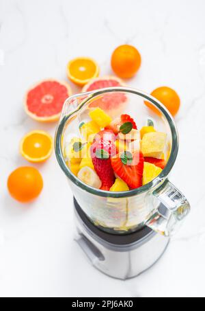 Variation of fruits in mixer. Preparing milkshake or smoothie Stock ... Variation of fruits in mixer. Preparing milkshake or smoothie Stock ...