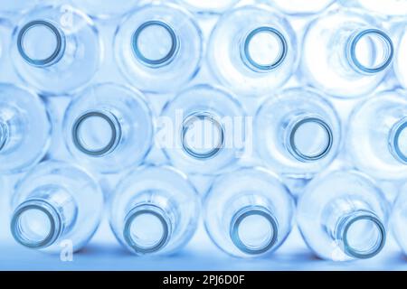 Empty glass bottles ready for recycling Stock Photo