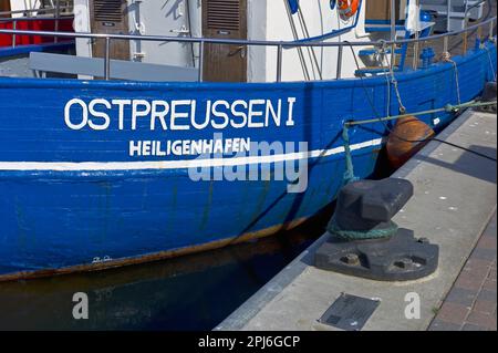 Fishing cutter Ostpreussen in the harbour, Heiligenhafen, Schleswig-Holstein, Germany Stock Photo