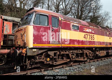 47785 at Kirkby Stephen East. Stainmore Railway. Stock Photo