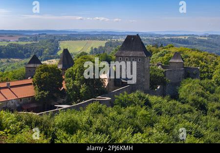 Medieval ruined castle of Helfštýn in Moravia Stock Photo